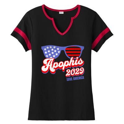 Asteroid 99942 Save America 4th Of July Apophis 2029 Gift Ladies Halftime Notch Neck Tee