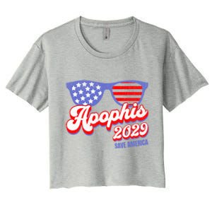 Asteroid 99942 Save America 4th Of July Apophis 2029 Gift Women's Crop Top Tee