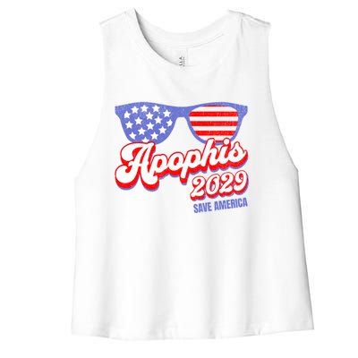 Asteroid 99942 Save America 4th Of July Apophis 2029 Gift Women's Racerback Cropped Tank