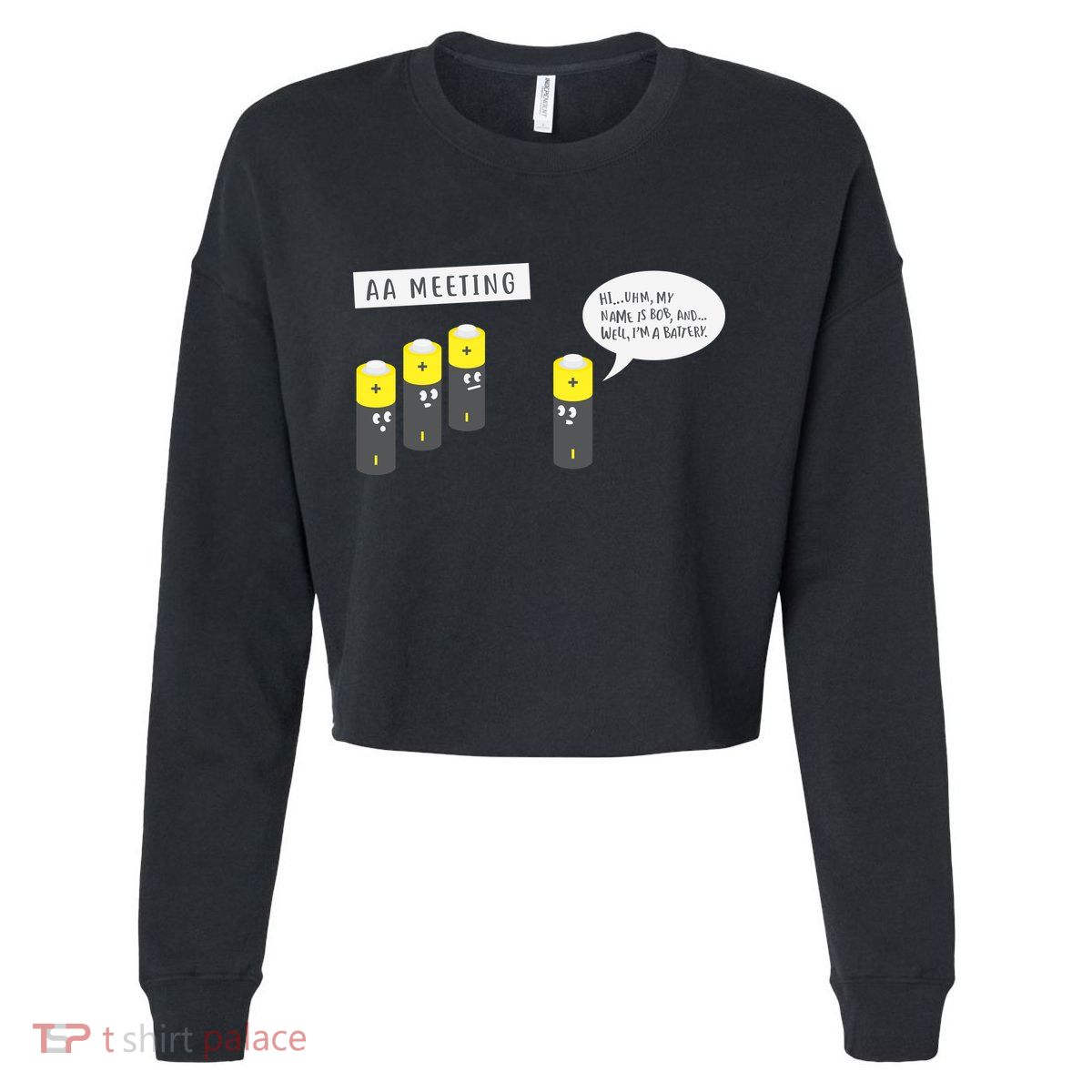 AA Meeting Funny Alcohol Drinking Cropped Pullover Crew