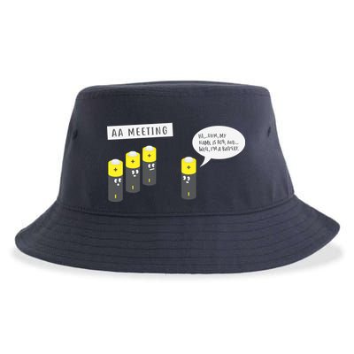 AA Meeting Funny Alcohol Drinking Sustainable Bucket Hat