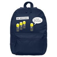 AA Meeting Funny Alcohol Drinking 16 in Basic Backpack