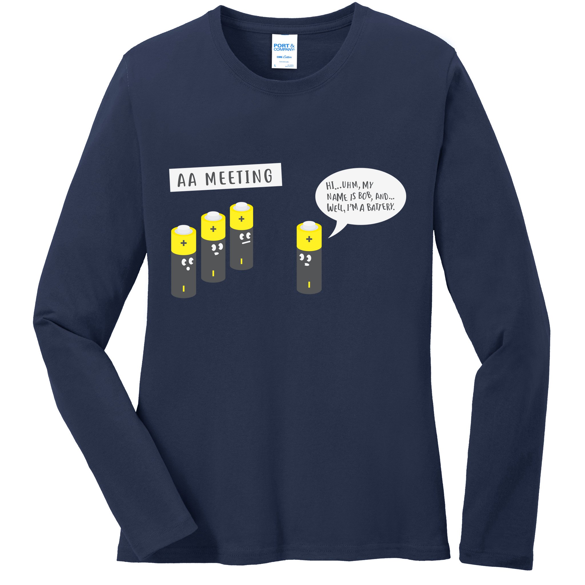 AA Meeting Funny Alcohol Drinking Ladies Long Sleeve Shirt