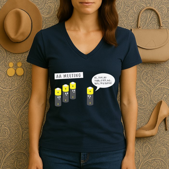 AA Meeting Funny Alcohol Drinking Women's V-Neck T-Shirt