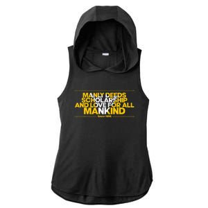 Alpha African 1906 Manly Deeds Scholarship Love Mankind Ladies PosiCharge Tri-Blend Wicking Draft Hoodie Tank