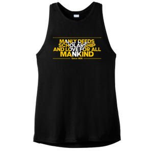 Alpha African 1906 Manly Deeds Scholarship Love Mankind Ladies PosiCharge Tri-Blend Wicking Tank