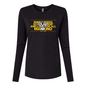 Alpha African 1906 Manly Deeds Scholarship Love Mankind Womens Cotton Relaxed Long Sleeve T-Shirt