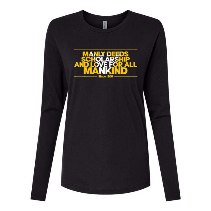 Alpha African 1906 Manly Deeds Scholarship Love Mankind Womens Cotton Relaxed Long Sleeve T-Shirt