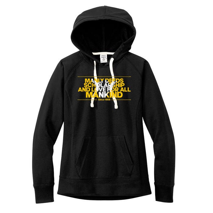 Alpha African 1906 Manly Deeds Scholarship Love Mankind Women's Fleece Hoodie