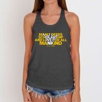 Alpha African 1906 Manly Deeds Scholarship Love Mankind Women's Knotted Racerback Tank