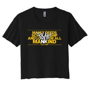 Alpha African 1906 Manly Deeds Scholarship Love Mankind Women's Crop Top Tee