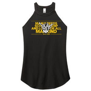 Alpha African 1906 Manly Deeds Scholarship Love Mankind Women's Perfect Tri Rocker Tank