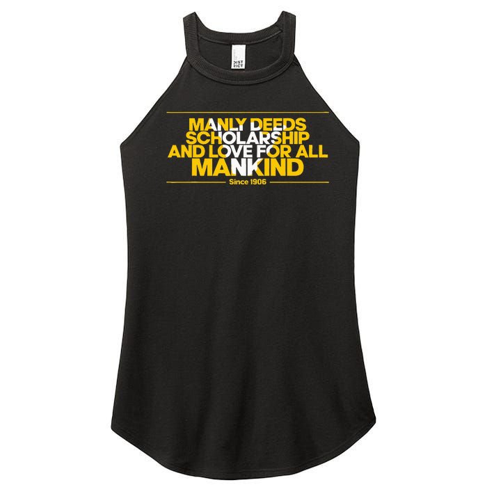 Alpha African 1906 Manly Deeds Scholarship Love Mankind Women's Perfect Tri Rocker Tank