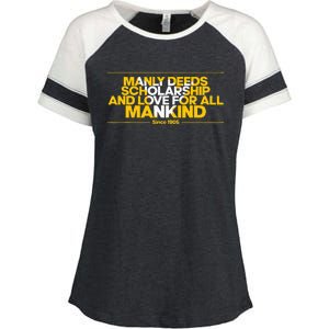 Alpha African 1906 Manly Deeds Scholarship Love Mankind Enza Ladies Jersey Colorblock Tee