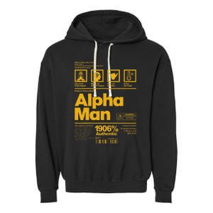 Alpha African 1906 Fraternity Information Description Garment-Dyed Fleece Hoodie