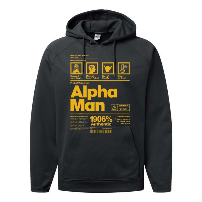 Alpha African 1906 Fraternity Information Description Performance Fleece Hoodie