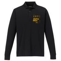 Alpha African 1906 Fraternity Information Description Performance Long Sleeve Polo