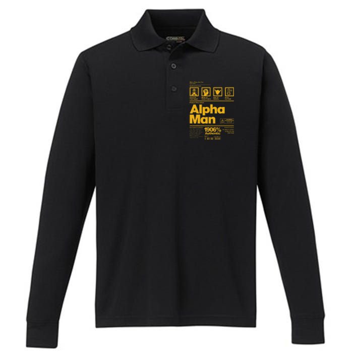 Alpha African 1906 Fraternity Information Description Performance Long Sleeve Polo