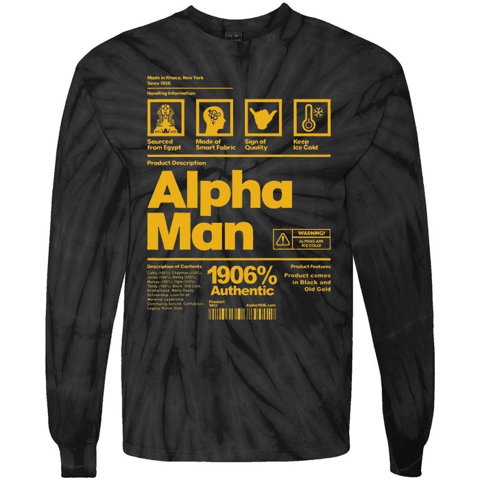 Alpha African 1906 Fraternity Information Description Tie-Dye Long Sleeve Shirt