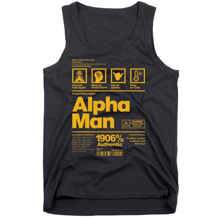 Alpha African 1906 Fraternity Information Description Tank Top