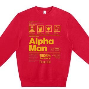 Alpha African 1906 Fraternity Information Description Premium Crewneck Sweatshirt