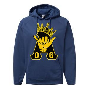 Alpha African 1906 Fraternity Hand Sign Crown Performance Fleece Hoodie