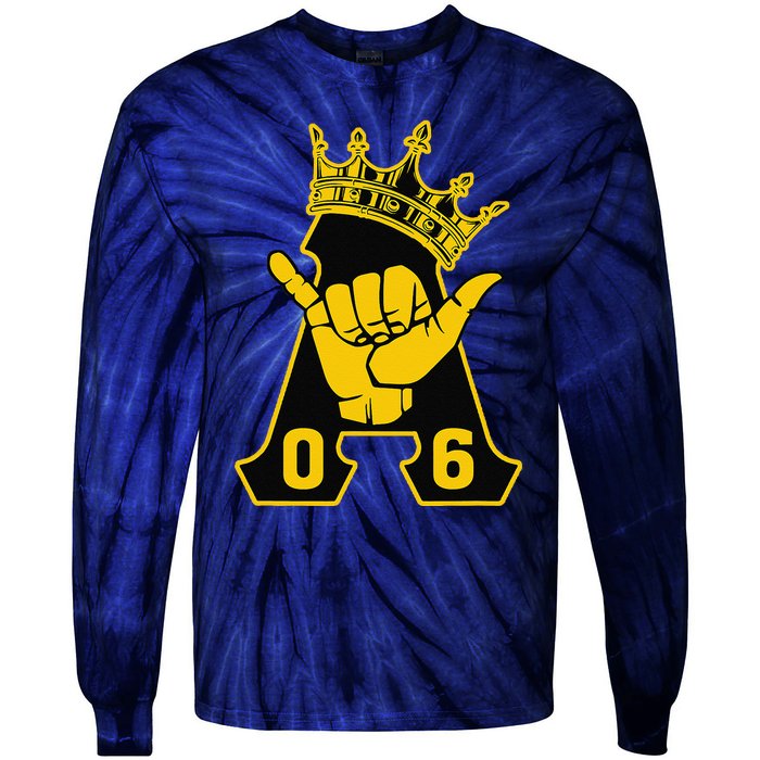 Alpha African 1906 Fraternity Hand Sign Crown Tie-Dye Long Sleeve Shirt