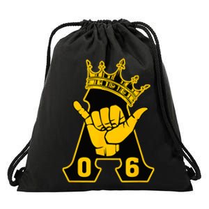 Alpha African 1906 Fraternity Hand Sign Crown Drawstring Bag