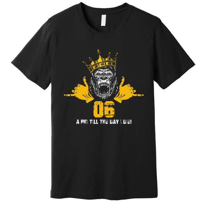 Alpha African 1906 Fraternity Hand Sign Ape Crown Premium T-Shirt