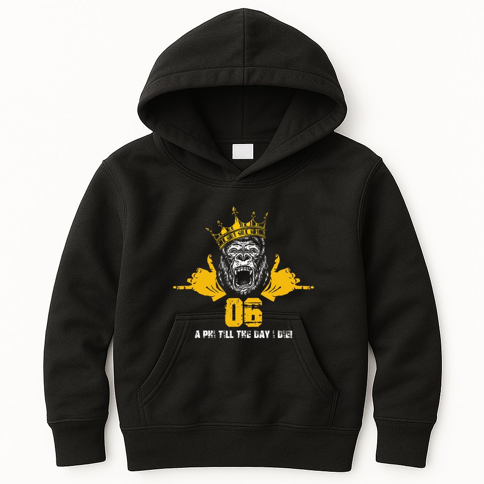 Alpha African 1906 Fraternity Hand Sign Ape Crown Kids Hoodie