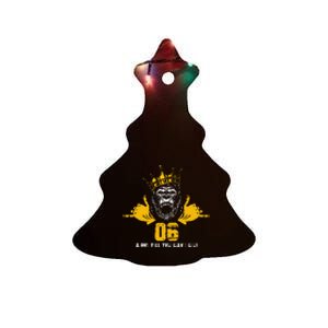 Alpha African 1906 Fraternity Hand Sign Ape Crown Ceramic Tree Ornament