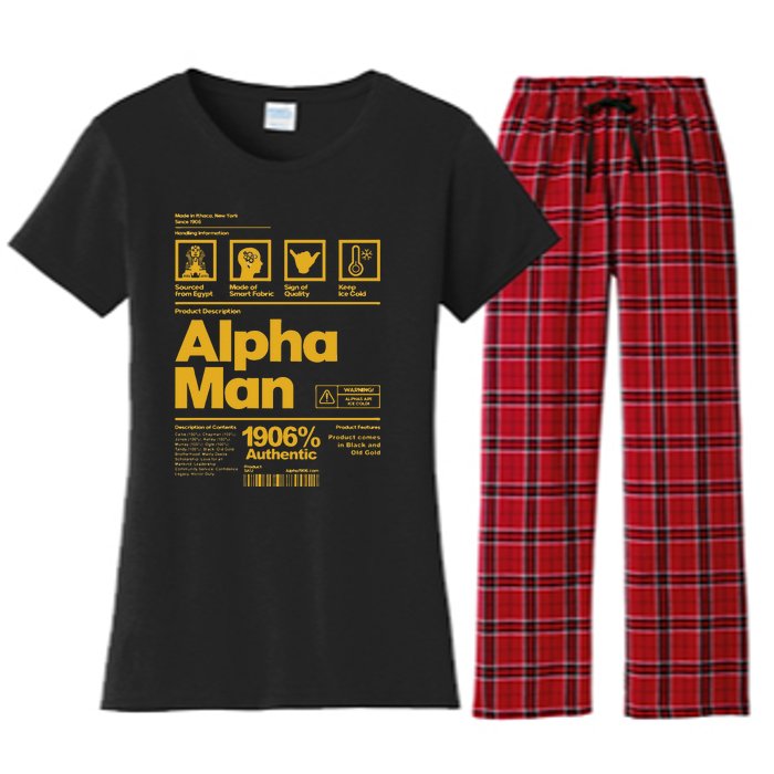 Alpha African 1906 Fraternity Information Description Women's Flannel Pajama Set