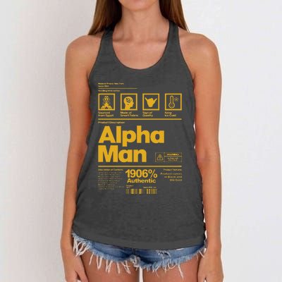 Alpha African 1906 Fraternity Information Description Women's Knotted Racerback Tank