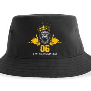 Alpha African 1906 Fraternity Hand Sign Ape Crown Sustainable Bucket Hat