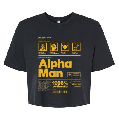 Alpha African 1906 Fraternity Information Description Bella+Canvas Jersey Crop Tee