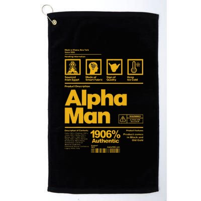 Alpha African 1906 Fraternity Information Description Platinum Collection Golf Towel