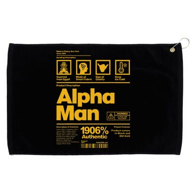 Alpha African 1906 Fraternity Information Description Grommeted Golf Towel