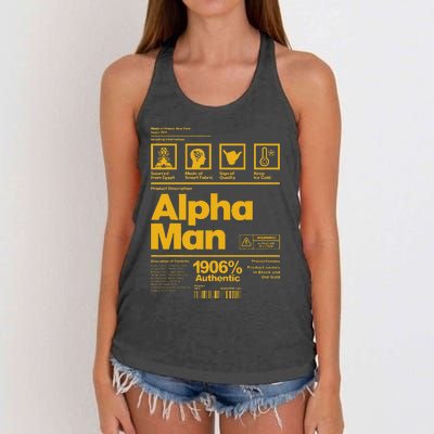 Alpha African 1906 Fraternity Information Description Women's Knotted Racerback Tank