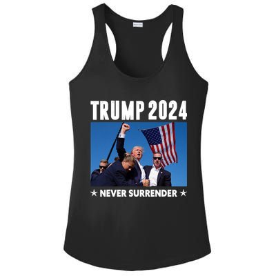 Assassination Attempt 2024 Never Surrender Trump Shot Ladies PosiCharge Competitor Racerback Tank