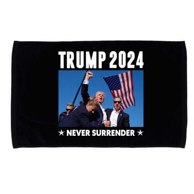 Assassination Attempt 2024 Never Surrender Trump Shot Microfiber Hand Towel