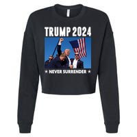 Assassination Attempt 2024 Never Surrender Trump Shot Cropped Pullover Crew