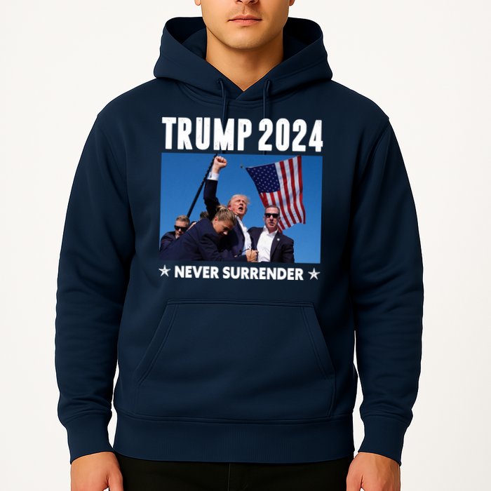 Assassination Attempt 2024 Never Surrender Trump Shot Hoodie