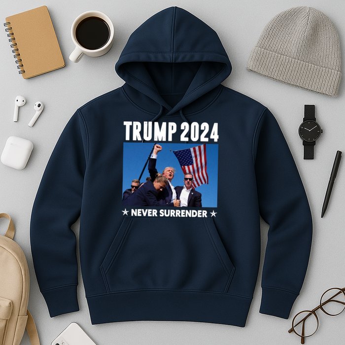 Assassination Attempt 2024 Never Surrender Trump Shot Hoodie