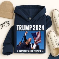 Assassination Attempt 2024 Never Surrender Trump Shot Hoodie