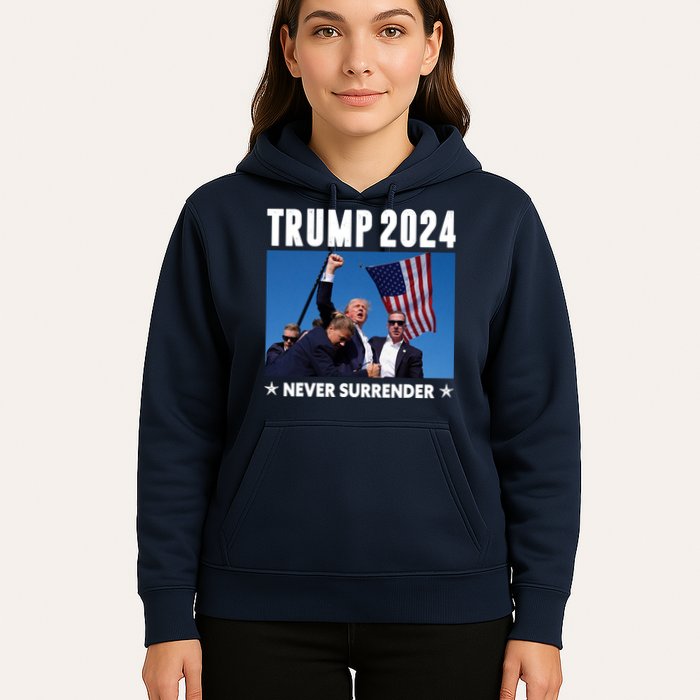 Assassination Attempt 2024 Never Surrender Trump Shot Hoodie