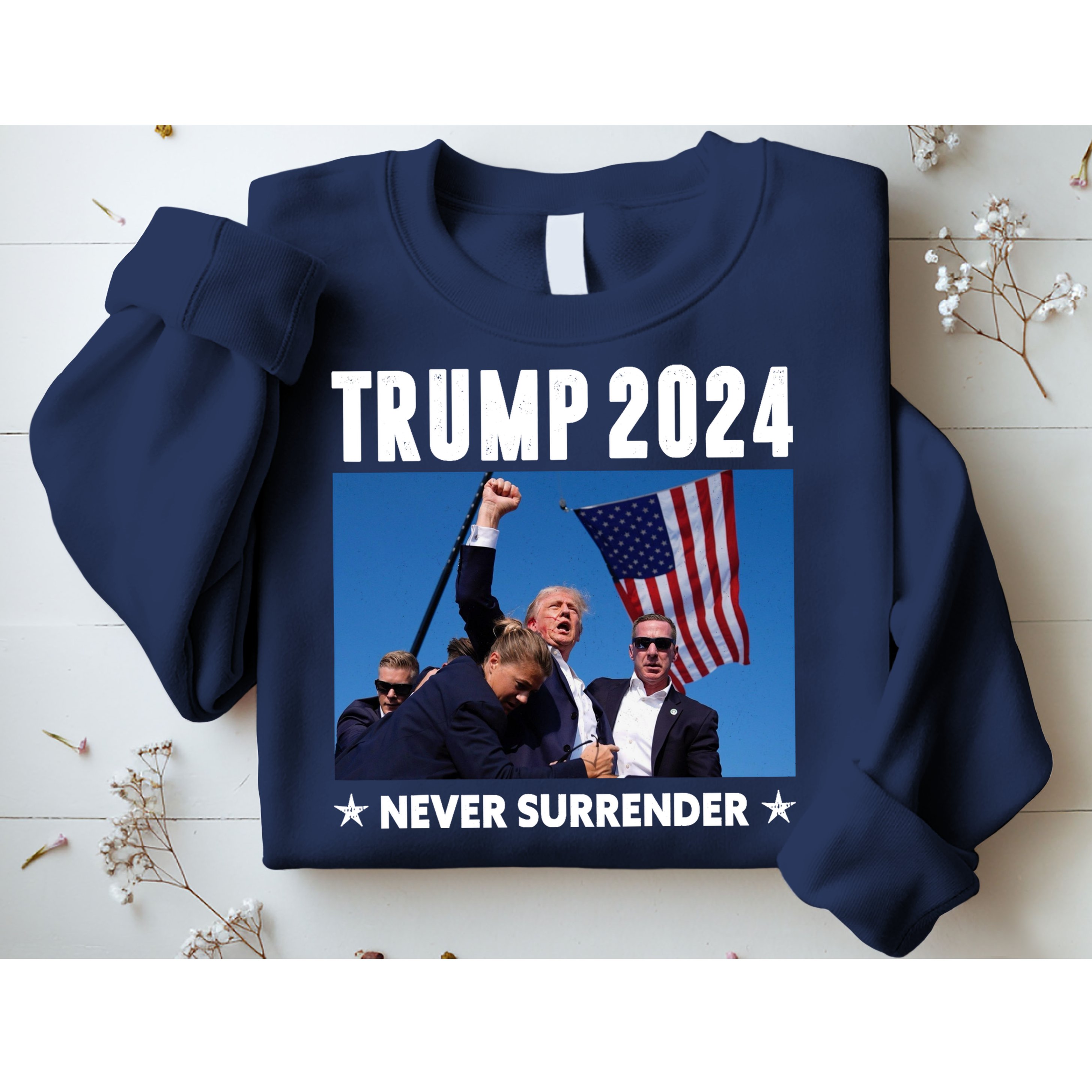 Assassination Attempt 2024 Never Surrender Trump Shot Sweatshirt