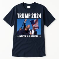 Assassination Attempt 2024 Never Surrender Trump Shot Tall T-Shirt