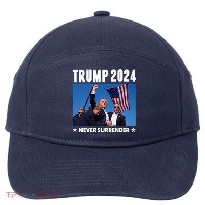 Assassination Attempt 2024 Never Surrender Trump Shot 7-Panel Snapback Hat