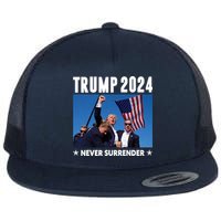 Assassination Attempt 2024 Never Surrender Trump Shot Flat Bill Trucker Hat