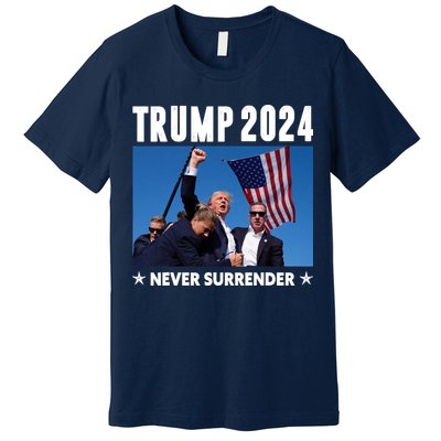 Assassination Attempt 2024 Never Surrender Trump Shot Premium T-Shirt